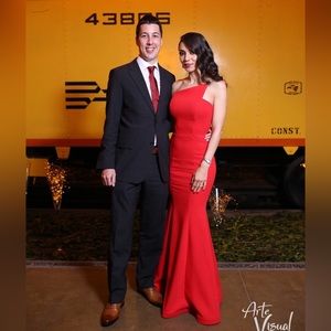 Nicole Bakti - Strapless Asymmetric Neckline Mermaid Gown